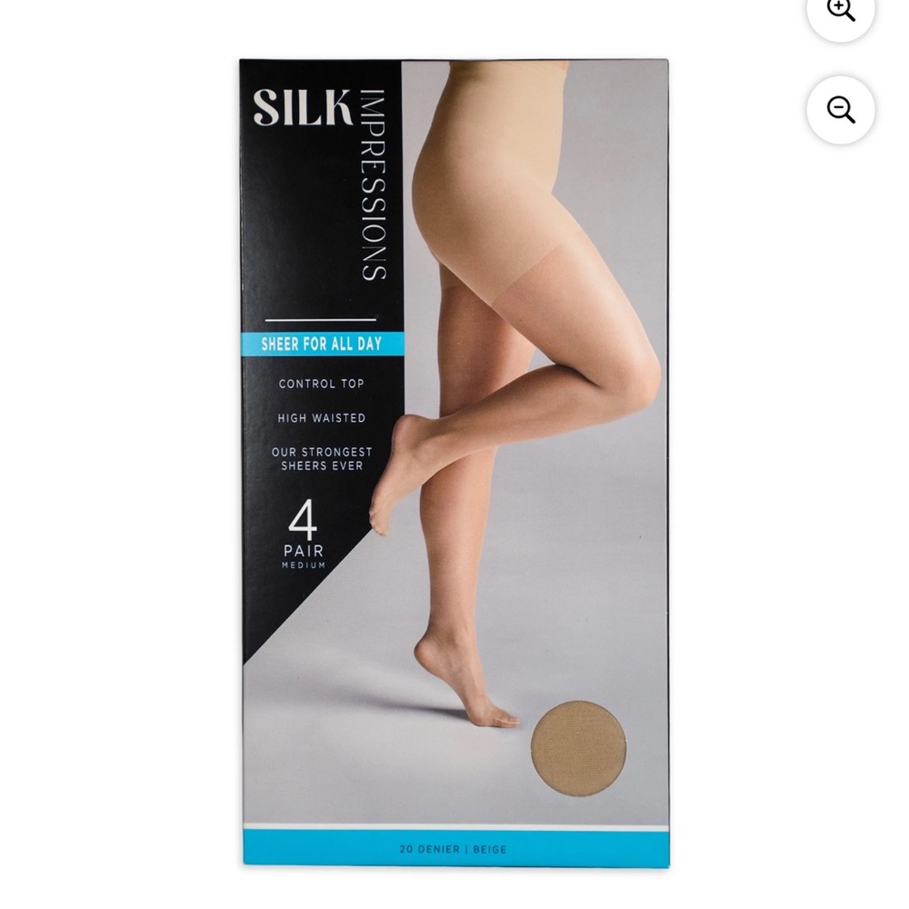 Impressions Beige Sheer Control Top Pantyhose